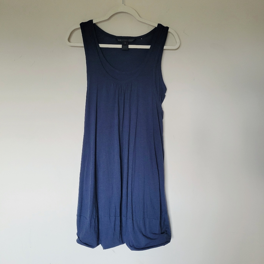 Marc by Marc Jacobs Layered‎ Pima Cotton Jersey Mini Dress in Midnight Blue